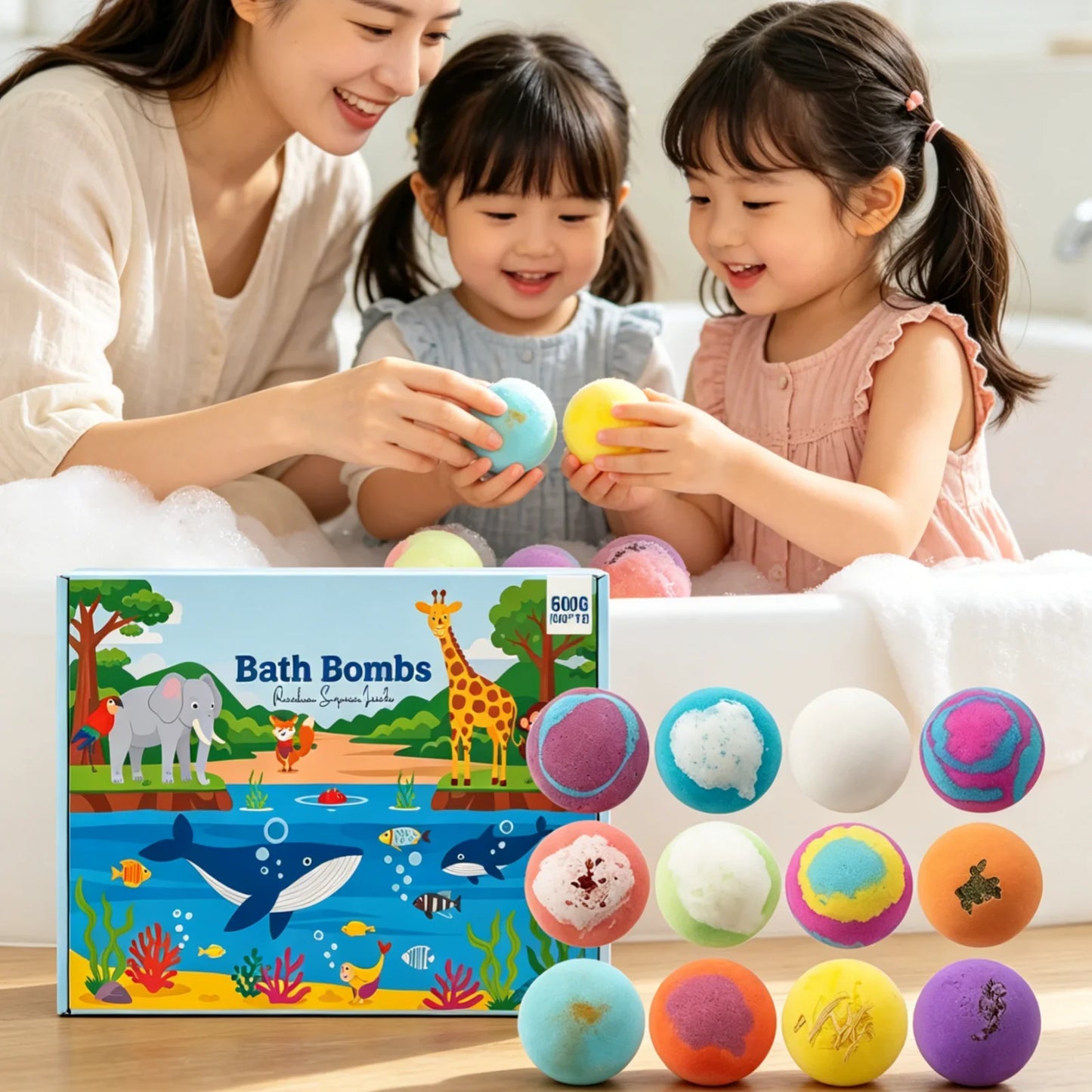 Kids Bath Bombs with Surprise Toys – 12pc Moisturizing Set
