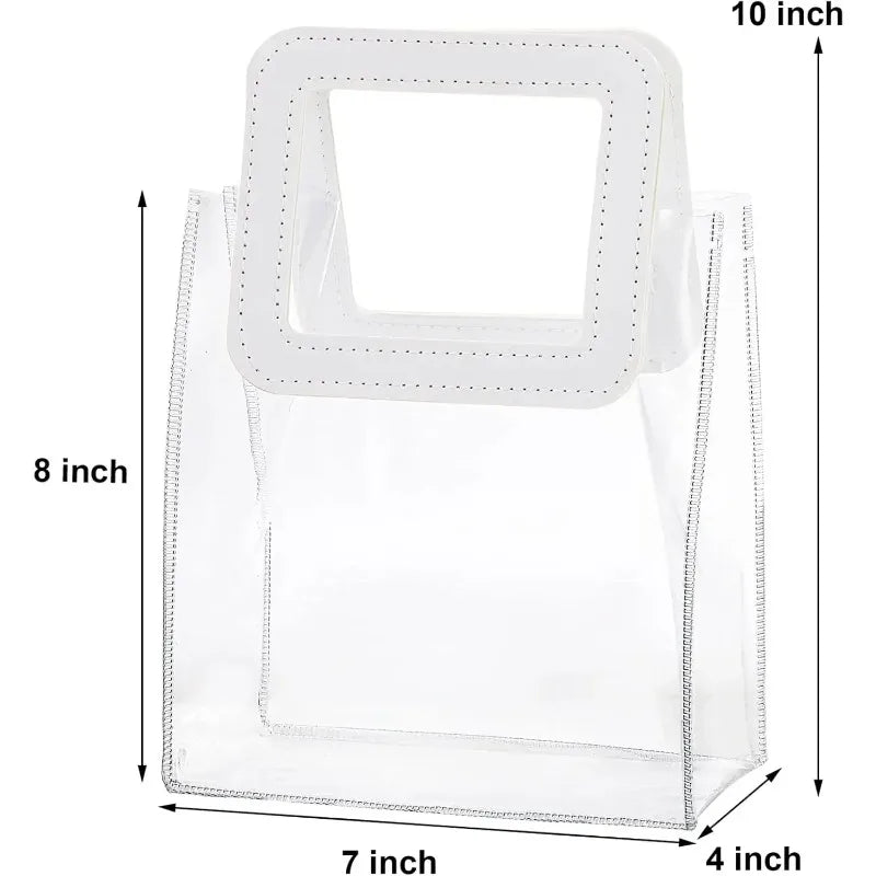 Clear PVC Gift Bag Leather Handle 18×10×20cm | Party & Wedding