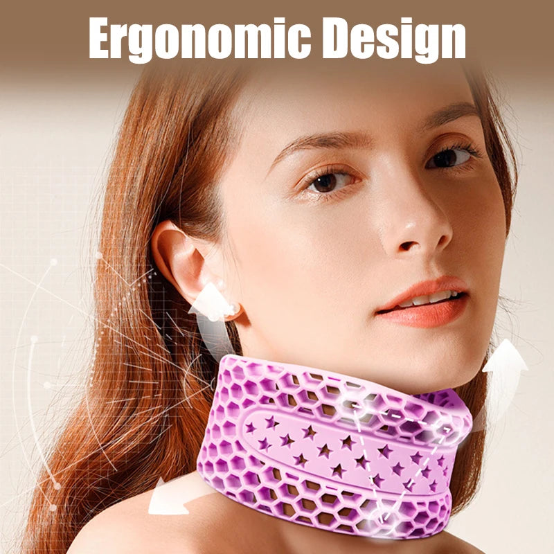 Soft Silicone Breathable Neck Brace Anti Bowing Scarf Neck Support Adjustable Braces For Home School Office Travel Peaceful Pleasures Health and Wellness