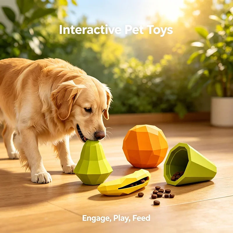 Rubber Fruit Dog Chew Toy | Bite-Resistant Interactive Pet Toy Dog Chew Toy Peaceful Pleasures Health and Wellness
