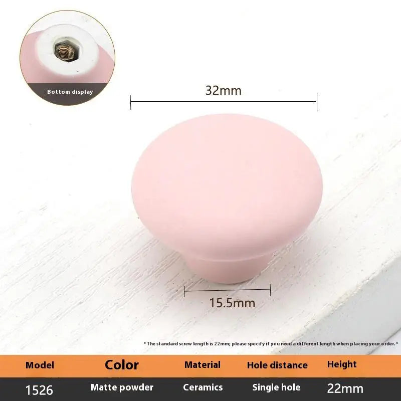 1pc Children's Furniture Handles Nordic Ceramic Children Room Cabinet Handles Macaron Colorful Round Drawer Knobs And Pulls Peaceful Pleasures Health and Wellness A34