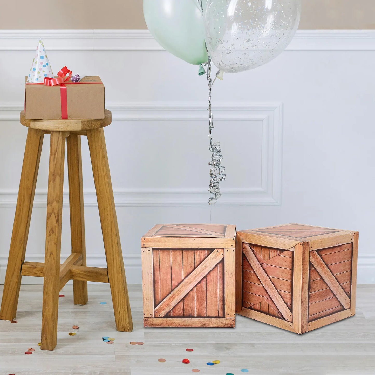 2Pcs Western Themed Party Supplies Simulation Wooden Box Decor Cowboy Party Decoration Creative Rustic Props Cowboy Props Peaceful Pleasures Health and Wellness