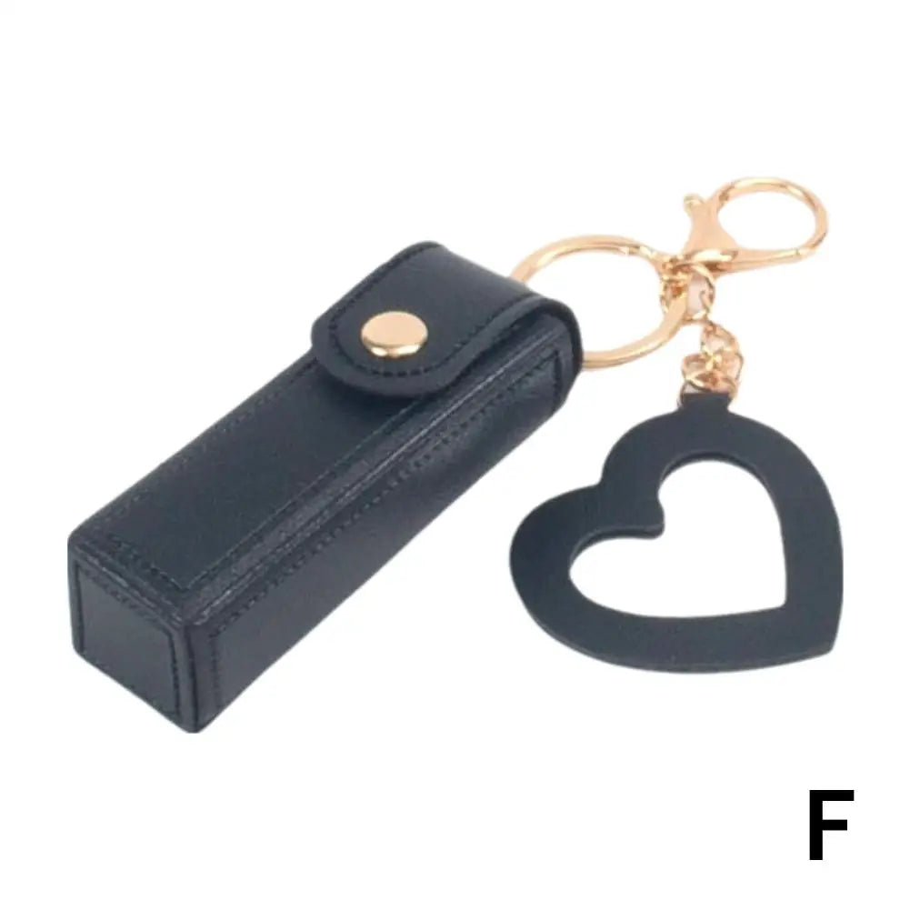 Mini PU Leather Lipstick Bag Keychain | Lip Gloss Holder Lipstick Bag Keychain Peaceful Pleasures Health and Wellness F