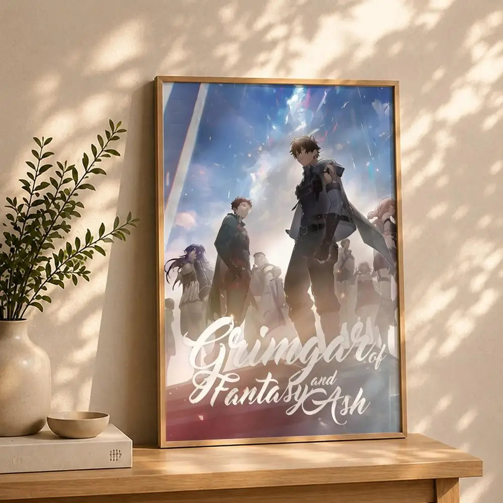 Grimgar of Fantasy & Ash Anime Poster – HD Waterproof Wall Art Anime Wall Poster Peaceful Pleasures Health and Wellness White12 50X70cmNoframe