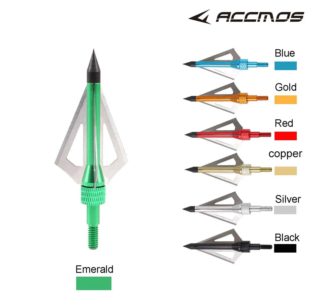 12 Hunting Point Arrowhead 100Grain 3 Blade Broadhead Arrow Tip