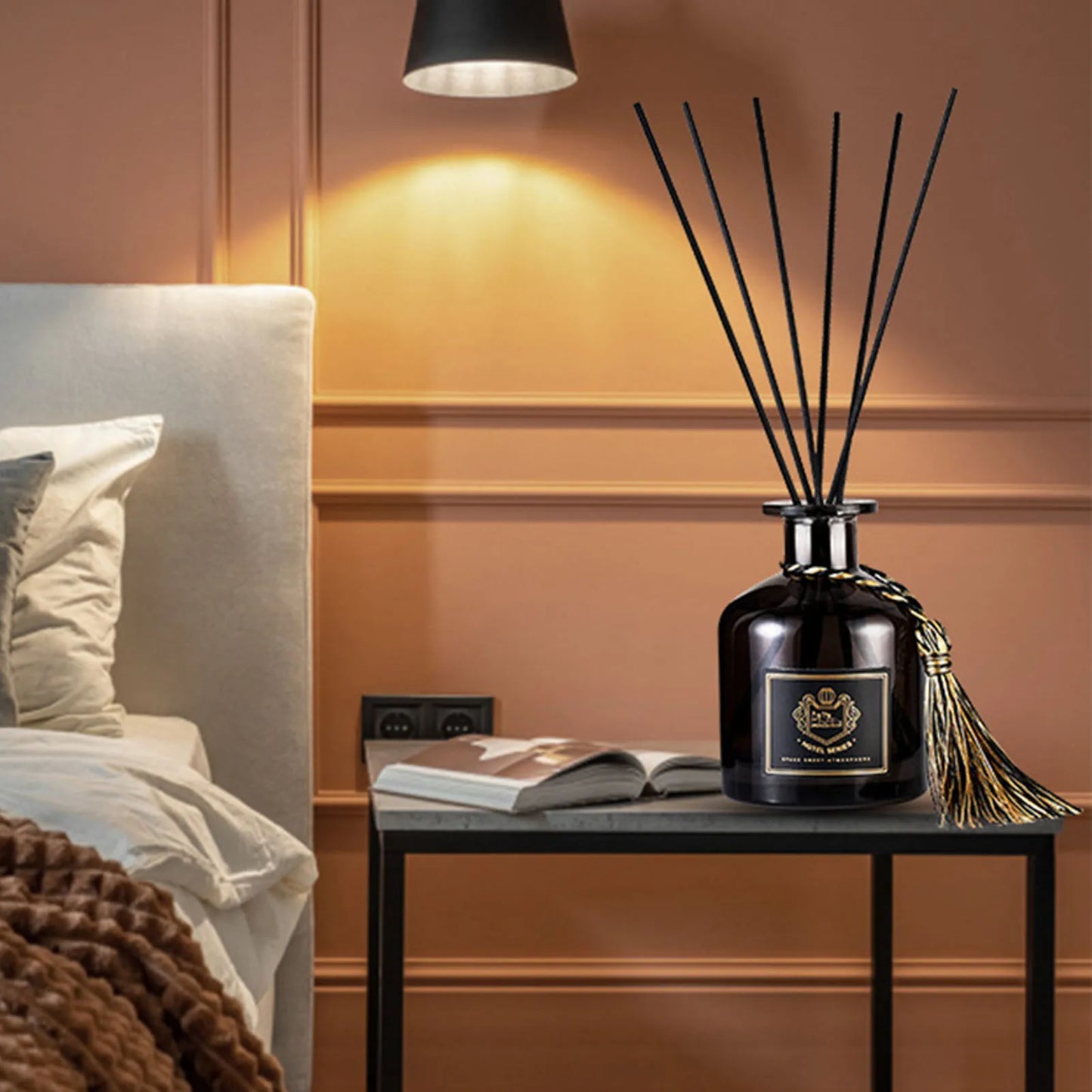50ml Home Fragrance Diffuser Oil Scented Oil with 6 Diffuser Sticks Gift for Friends Family Members Peaceful Pleasures Health and Wellness