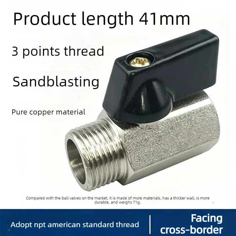 Mini Brass Ball Valve 1/4" & 3/8" NPT Shut Off | Air Water Gas