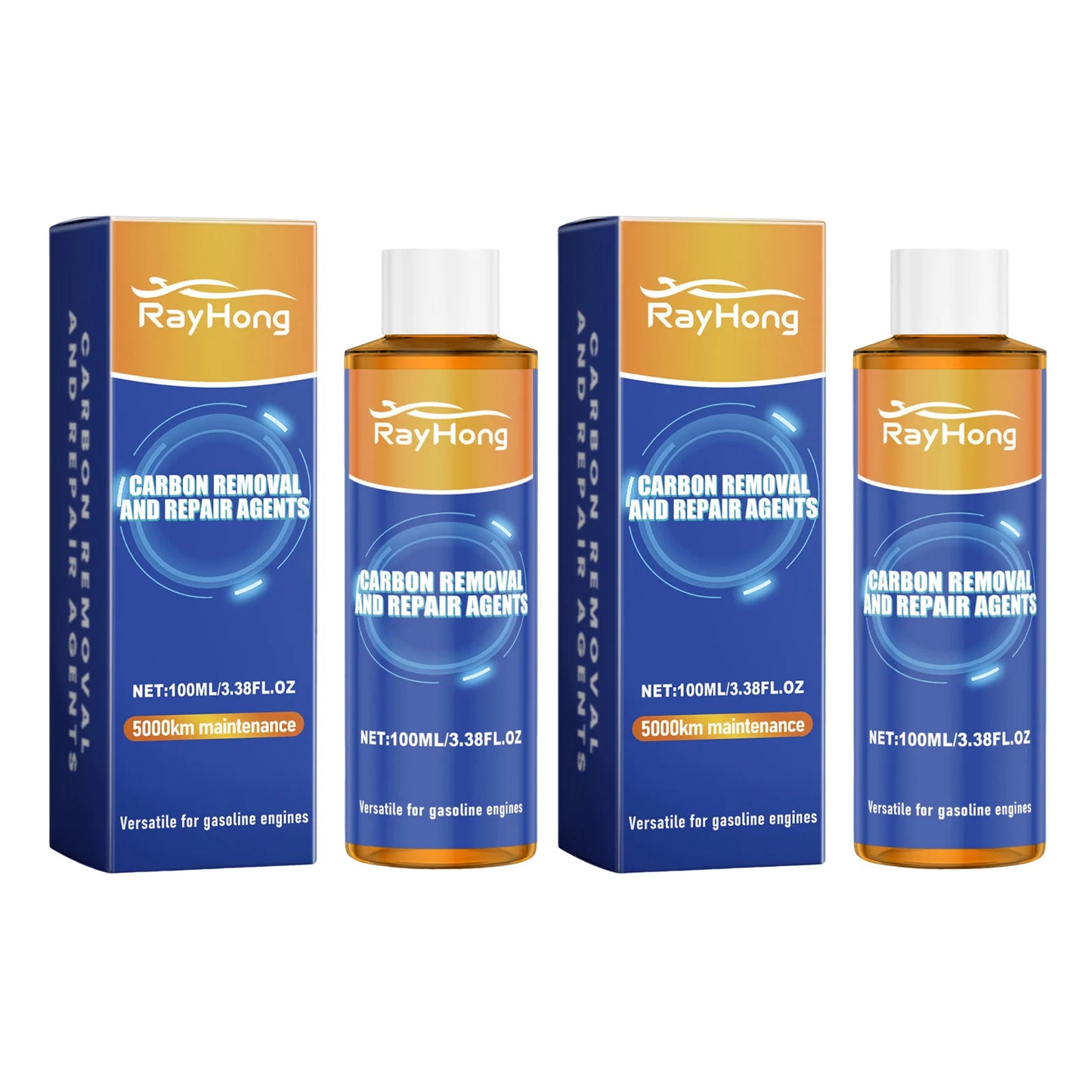 Car Engine Carbon Removal Repair Agents Powerful Cleaner Care Liquid Protectant Cylinder Decarbonization Noise Reduction Repair Peaceful Pleasures Health and Wellness Rayhong 2pcs