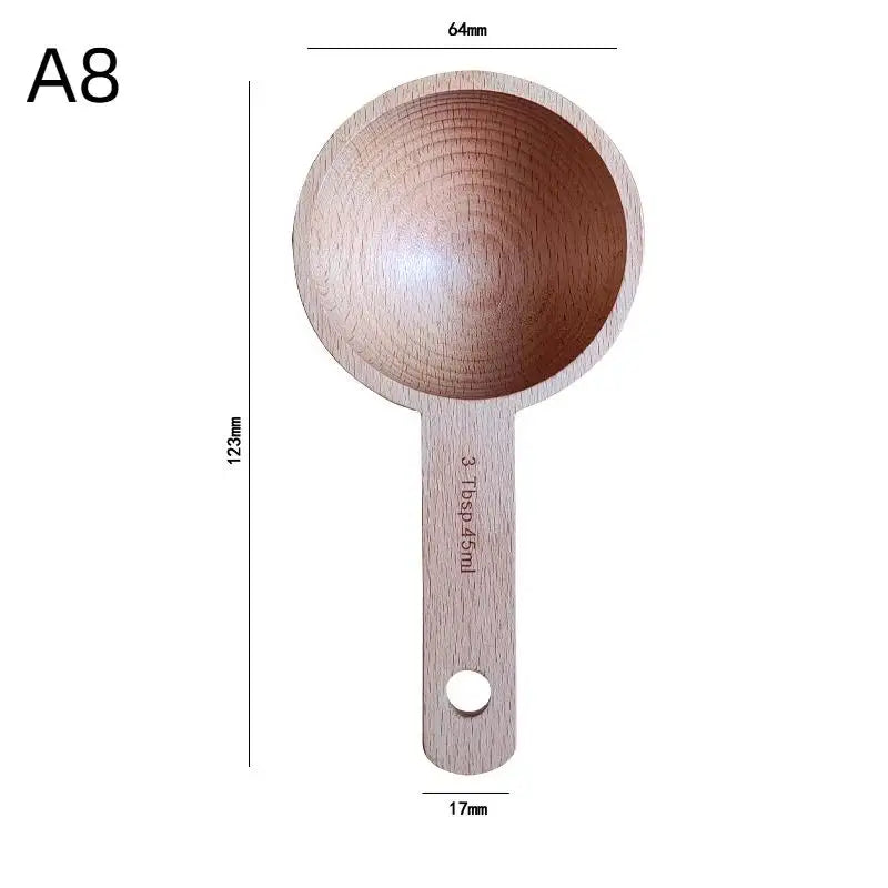 Wooden Measuring Spoon Beech & Walnut 7.5–45ML | Kitchen Tool