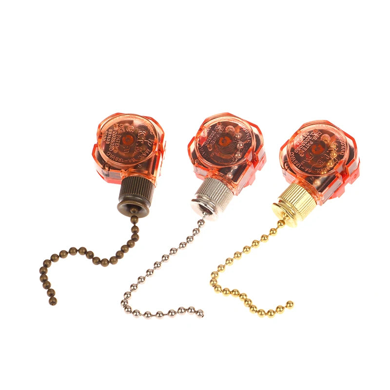 1 Piece 6A 125AC, 3A 250AC 3-speed 4-wire Pull Chain Control Brass 4 Wire Ceiling Fan Chain Switch Replace Speed Control Switch Peaceful Pleasures Health and Wellness