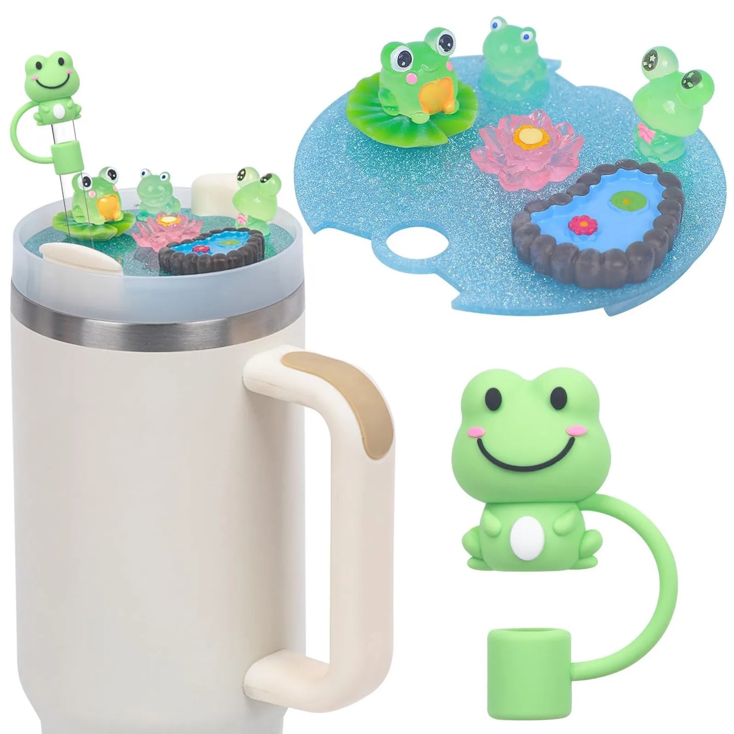 Accessories Charms Set Compatible with Stanley Trumbler 30oz/40oz, Stanley Cup Lid Accessories Charms & Silicone Straw Cover Cap Peaceful Pleasures Health and Wellness E