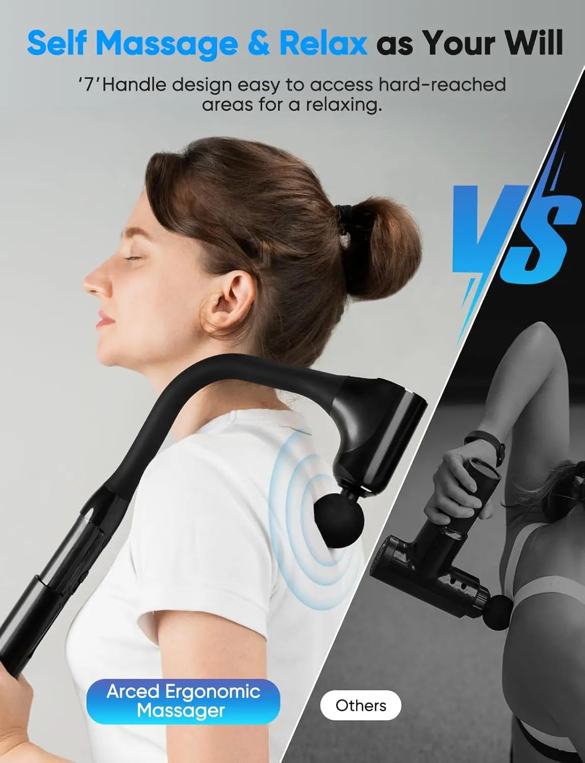 Handheld Deep Muscle Massage Gun Fitness Muscle Fascia Gun for Relief of Sore Muscles Post-Exercising Back Massager Peaceful Pleasures Health and Wellness