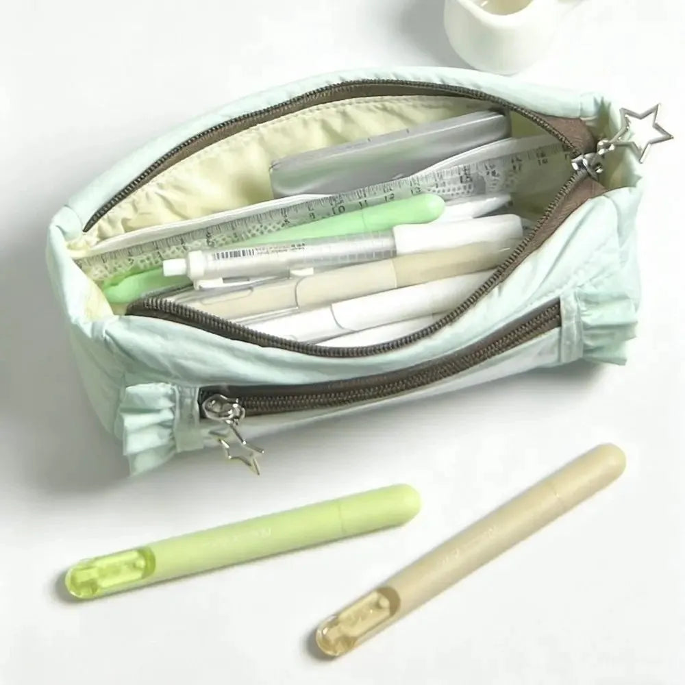 Trendy Large Capacity Pencil Case Cute Sweet Makeup Bag Simple DIY Ita Bag Zipper Stationery Pouch Kids Gift Peaceful Pleasures Health and Wellness