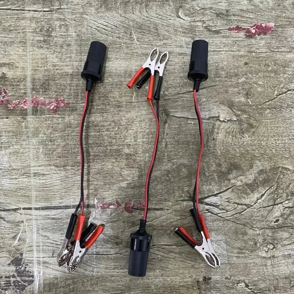 Car Cigarette Lighter Extension Cord Adapter Socket Charger With Crocodile Clip Connection Line Car Socket Plug Peaceful Pleasures Health and Wellness