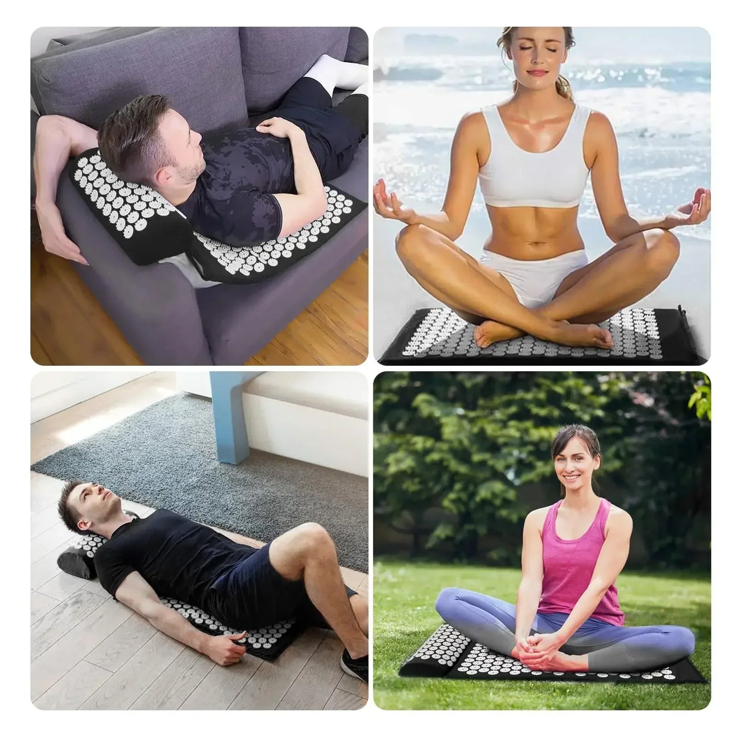 1PC/SET Massager Cushion Acupressure Mat Pillow Relieve Stress Back Pain Massage for Acupuncture Yoga Muscle Relaxation Peaceful Pleasures Health and Wellness
