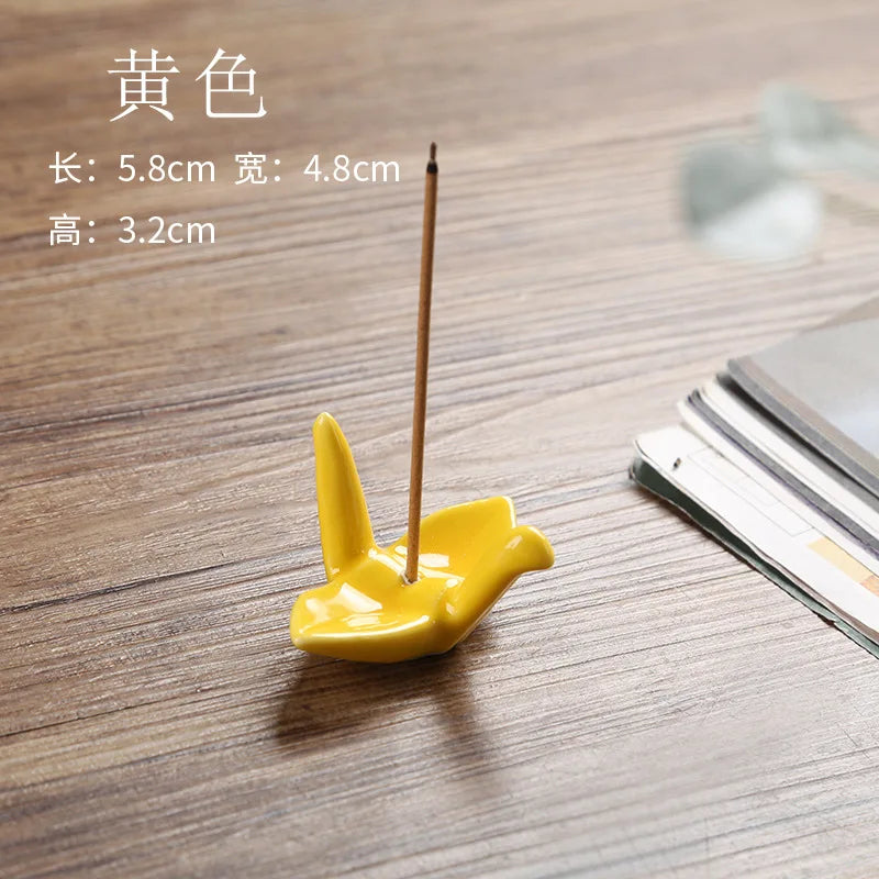 Paper Crane Ceramic Incense Stick Holder & Burner | Home Decor