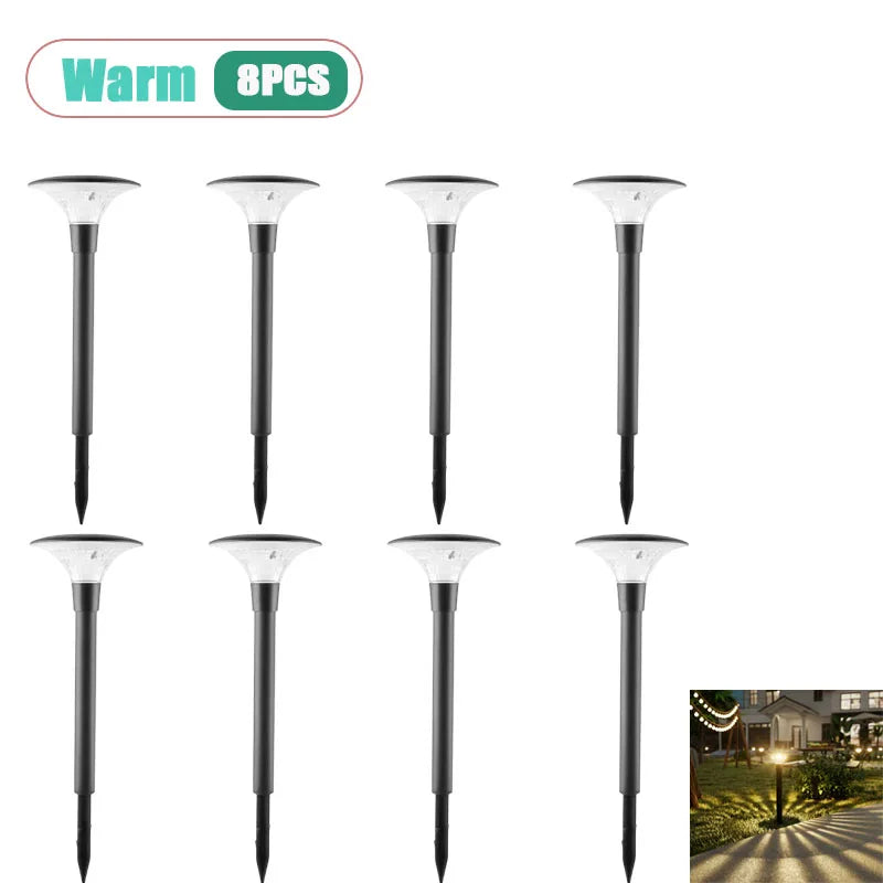 Solar Garden Lights Waterproof LED Landscape Lamps 2-8 Pack