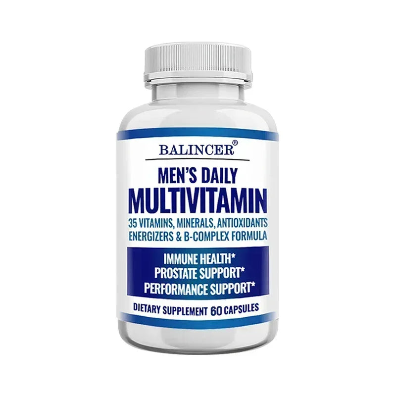 Men's Multivitamin - Contains vitamins B12, B6, zinc and selenium to support coordination, heart, immunity and prostate health Peaceful Pleasures Health and Wellness 60 count-1bottle