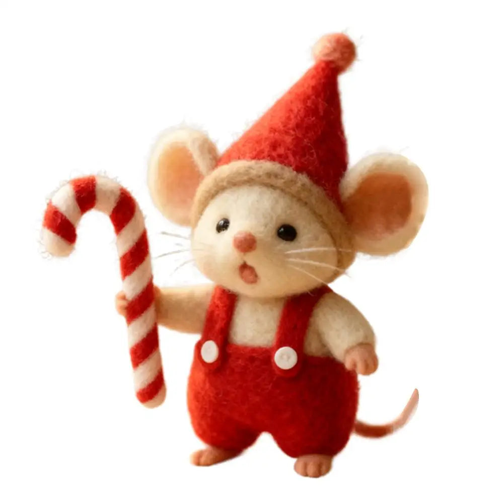 Christmas Wool Felt Mouse Ornaments – Cute Holiday Tree Decor Christmas Tree Ornament Peaceful Pleasures Health and Wellness D