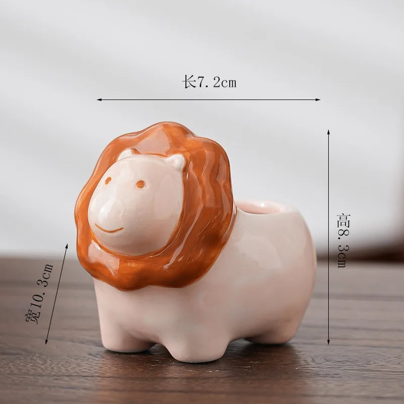 Animal Shape Ceramic Succulent Planter | Cute Cartoon Pot