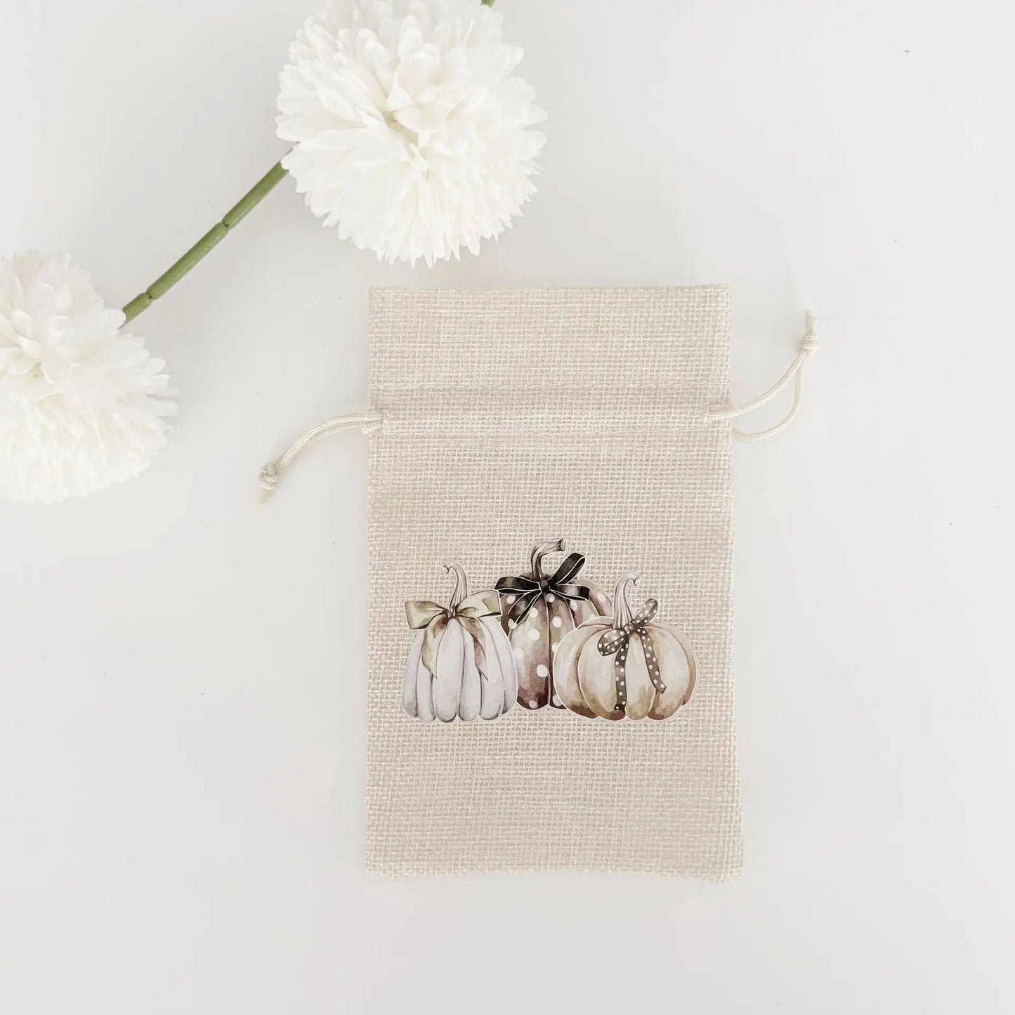 Halloween Ghost Drawstring Candy Bag | Cotton Linen Treat Sack