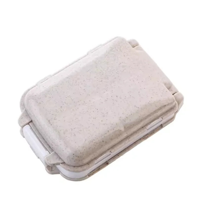 8 Grids Weekly Pill Box Medicine Organizer Tablet Storage Box Travel Pill Case Drug Dispenser Container Health Care Portable Peaceful Pleasures Health and Wellness Beige 1PCS