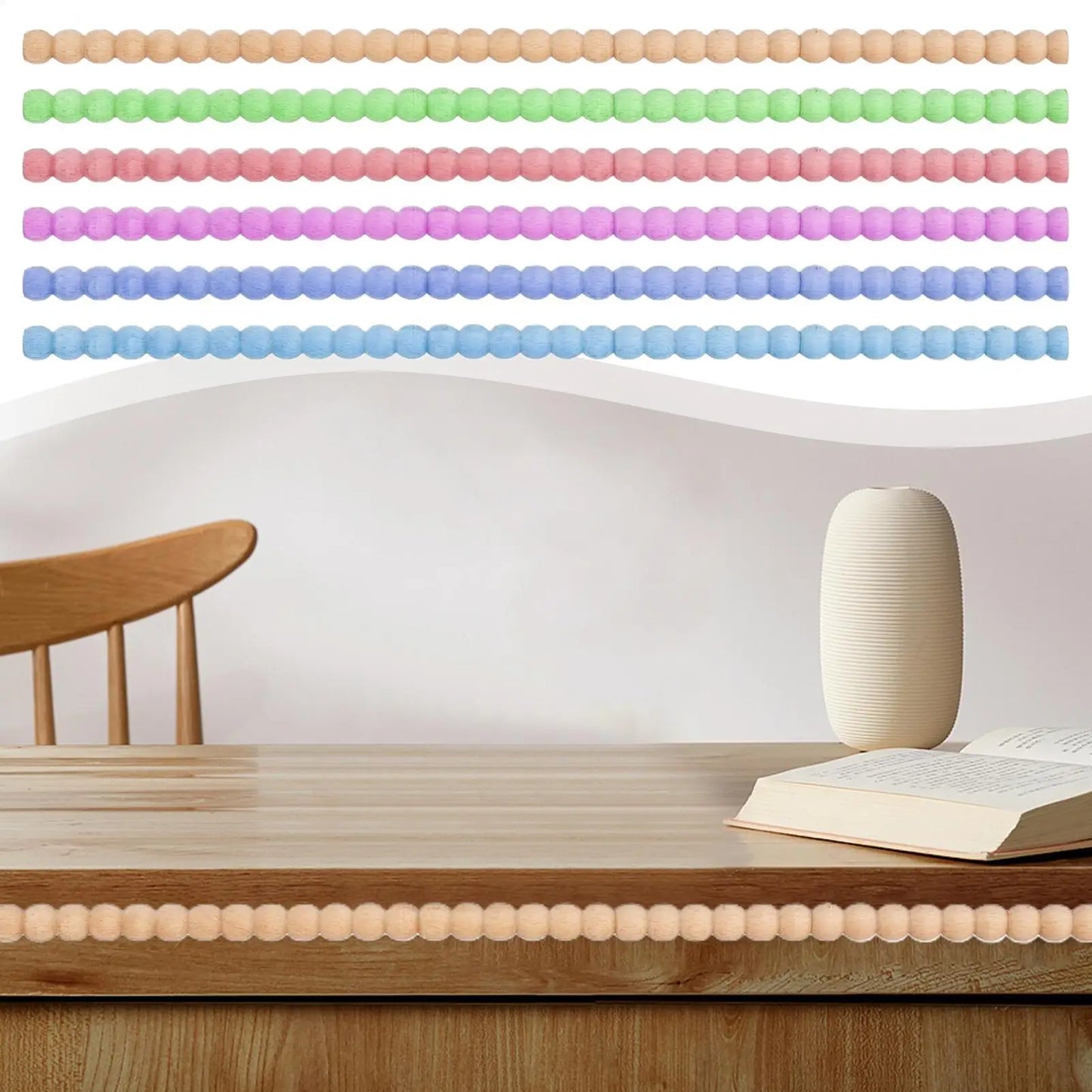 Unfinished Beech Wood Molding Applique Strips – 10pc Bead Trim Wood Molding Trim Peaceful Pleasures Health and Wellness