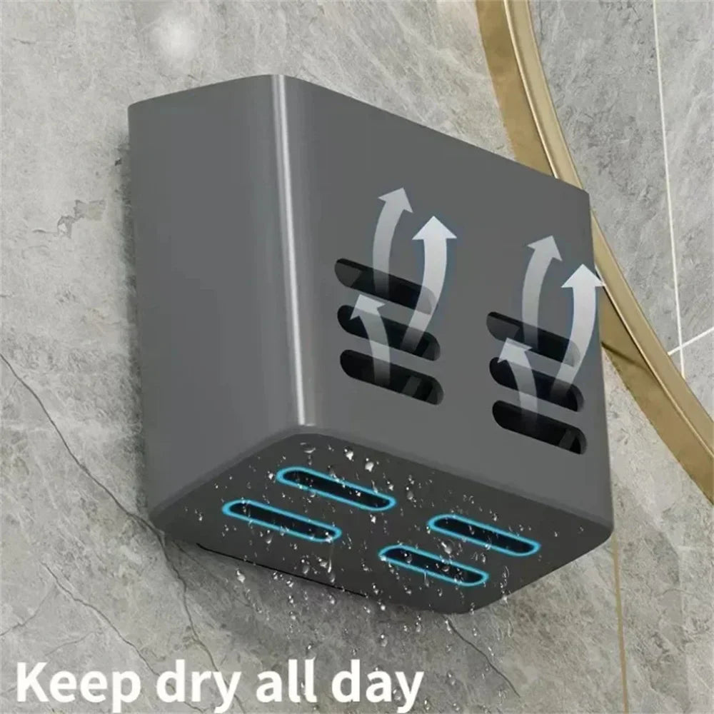 No-Drill Wall Mount Bathroom Shelf & Makeup Organizer