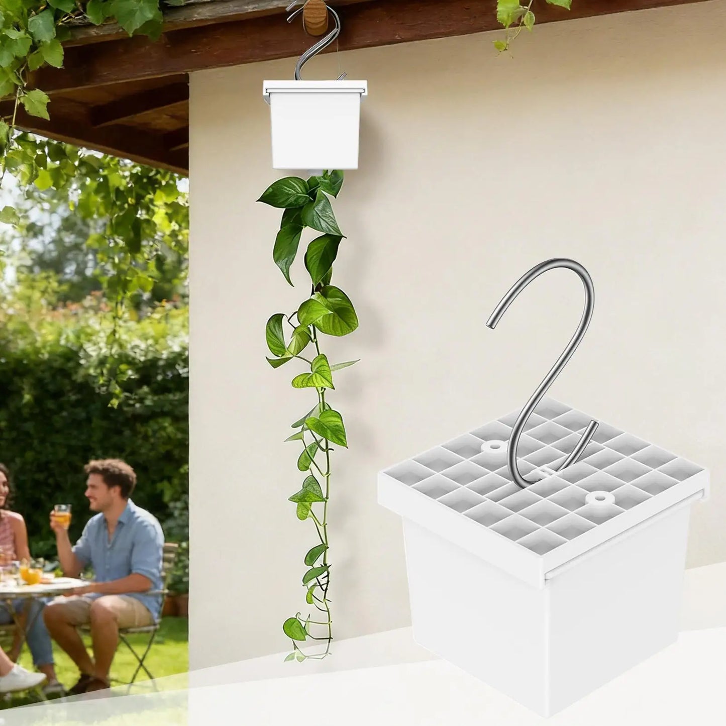 Adjustable Hanging Flower Pot with Lid & Hook | Vertical Planter Hanging Vertical Planter Peaceful Pleasures Health and Wellness
