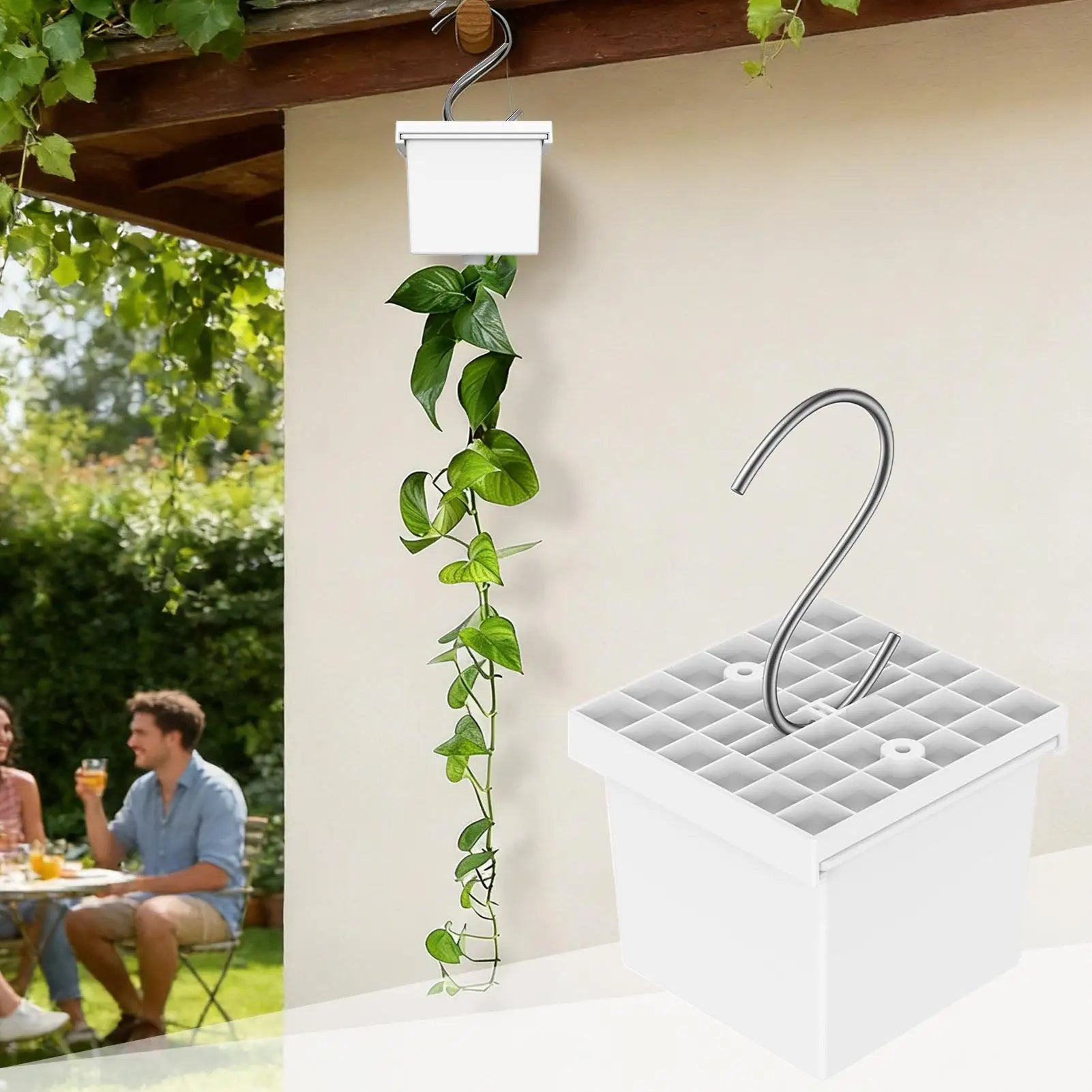 Adjustable Hanging Flower Pot with Lid & Hook | Vertical Planter Hanging Vertical Planter Peaceful Pleasures Health and Wellness
