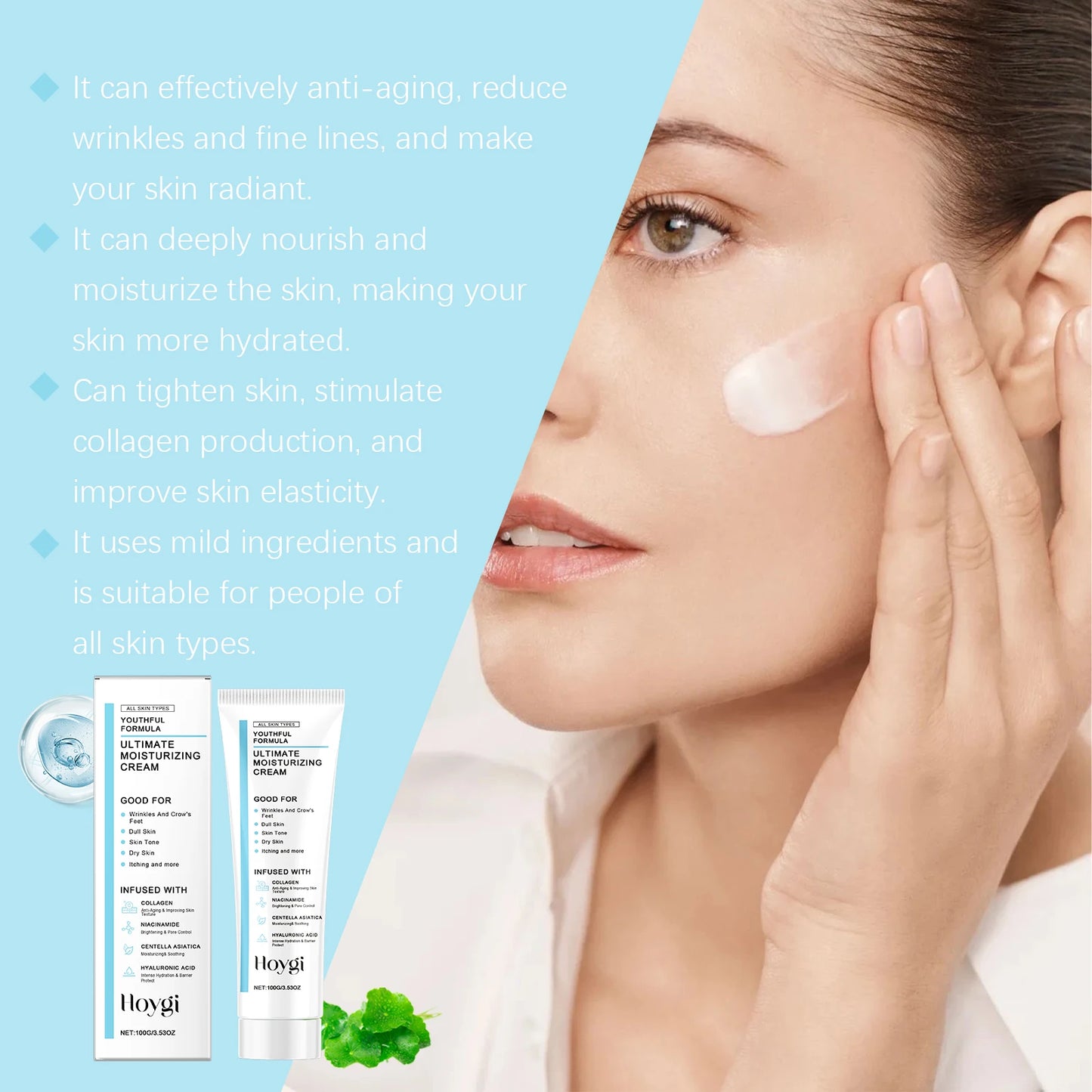Centella Asiatica Face Cream with Hyaluronic Acid – 100g