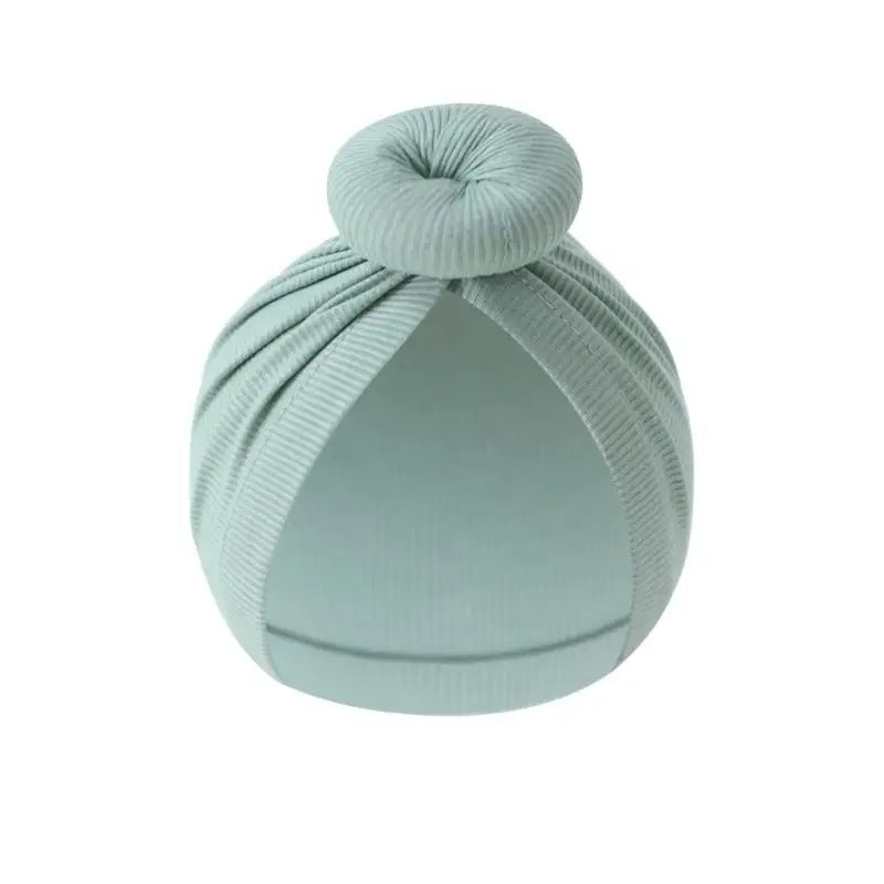 Baby Turban Hat – Soft Cotton Elastic Bun Knot Cap (0–6 Months)