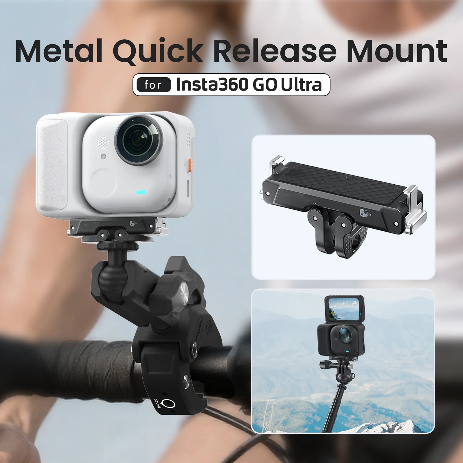 Aluminum Alloy+Stainless Steel Suitable For Insta360 GO Ultra Metal Quick Release Metal Magnetic Quick Release Base Accessories Peaceful Pleasures Health and Wellness