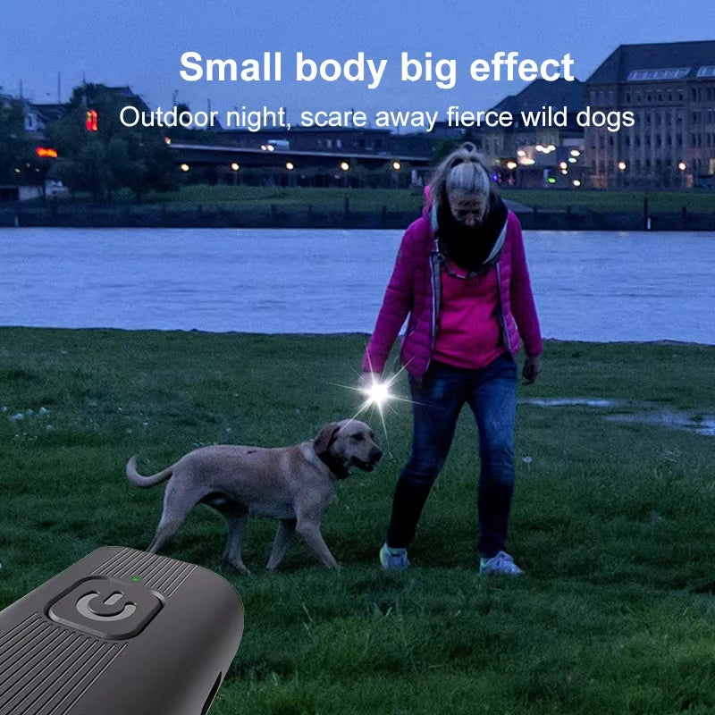 Mini Ultrasonic Dog Trainer Dog Repeller Effective Anti-barking Training Device with LED for Dogs Peaceful Pleasures Health and Wellness