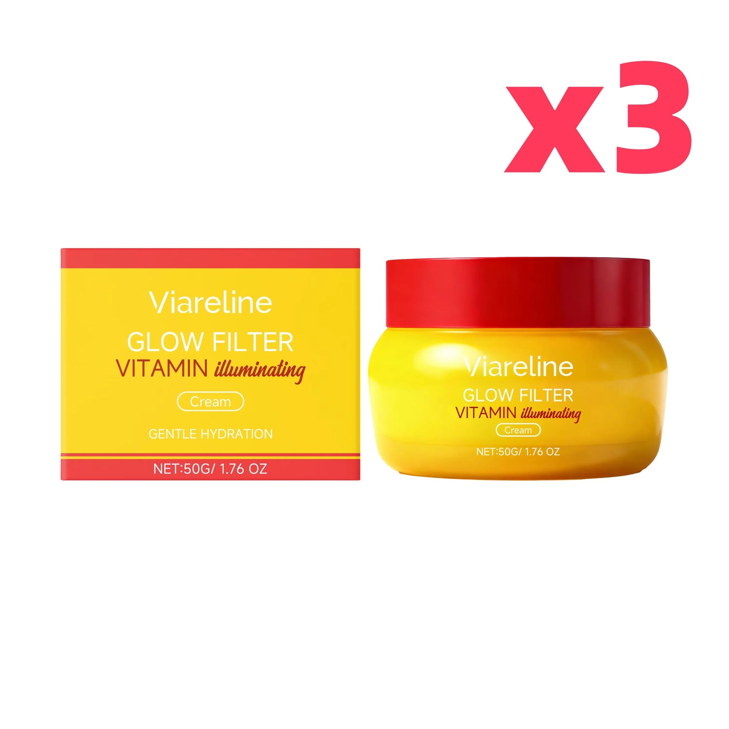 Vitamin Brightening Cream Hydrating Firming Glowing Smoothing Repairing Stabilizing Lighten Melanin Barrier Protection Day Cream Peaceful Pleasures Health and Wellness 50g boxed x3pcs
