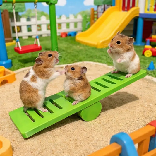 Colorful Hamster Seesaw Toy | Rodent Cage Puzzle & Exercise Small Animal Toy Peaceful Pleasures Health and Wellness
