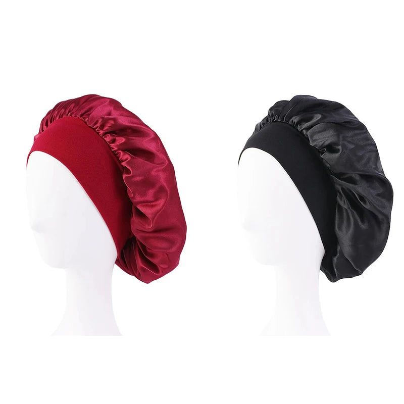 Women's Satin Sleep Bonnet | Wide Brim, Elastic Band Hair Care