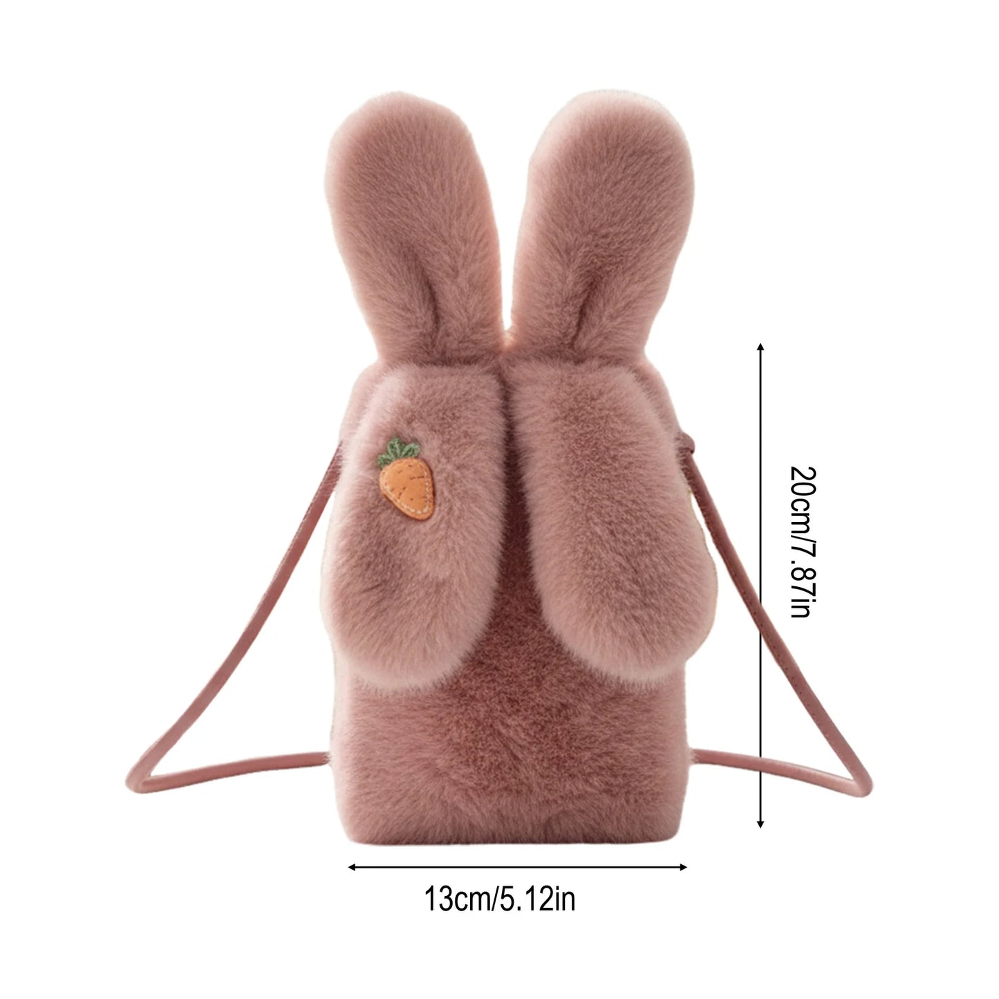 Women Faux Fur Crossbody Bag Lightweight and Stylish Rabbits Design Bag for Autumn Winter Peaceful Pleasures Health and Wellness