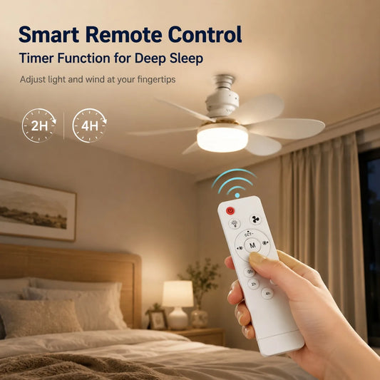 2026 New E27 Ceiling Fan Light, 30W/40W Dimmable LED Fan Lamp with Remote Timer for Bedroom Kitchen Balcony Peaceful Pleasures Health and Wellness