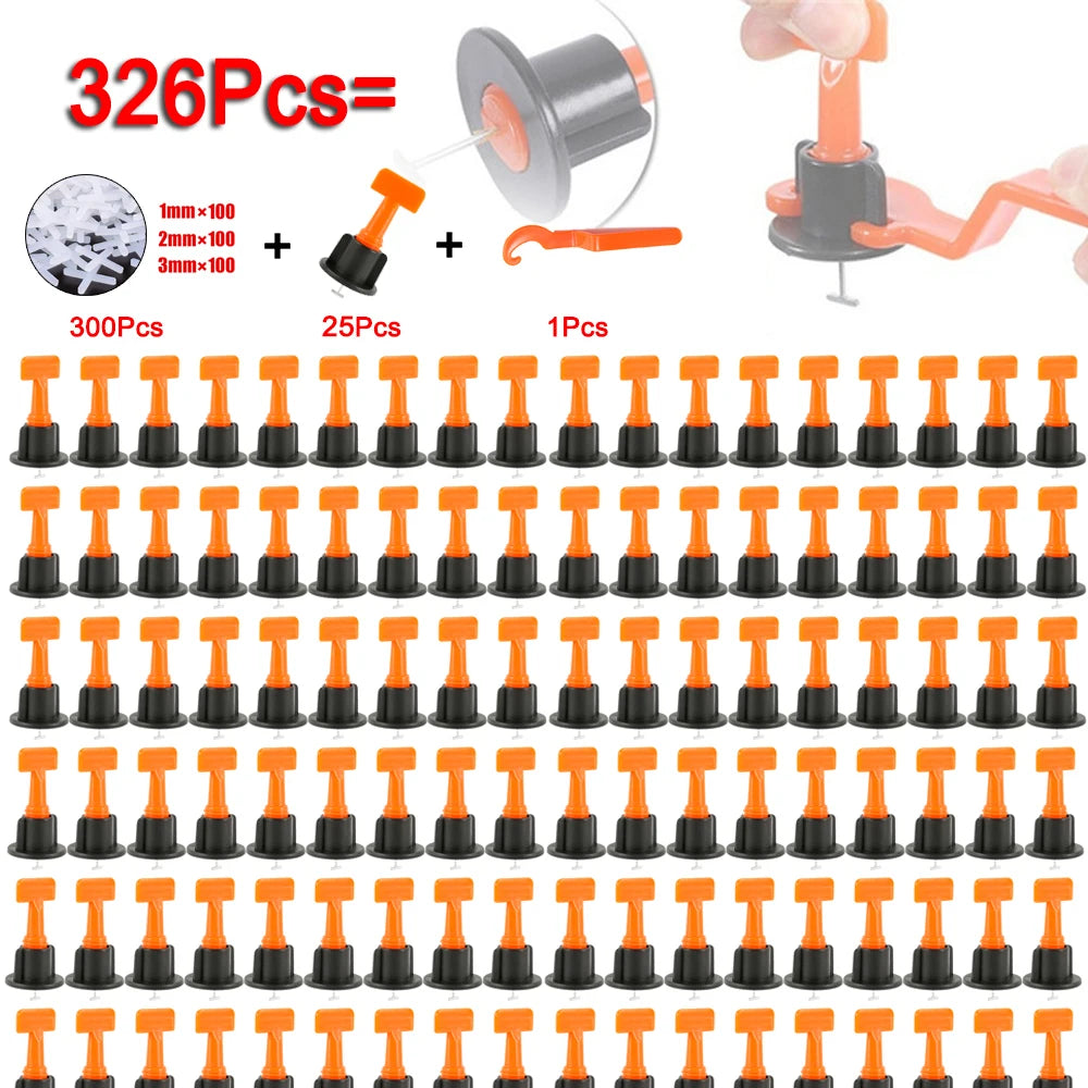 326-Piece Tile Leveling System – Spacers, Wedges & Wrench Kit Peaceful Pleasures Health and Wellness GZ180-326pcs