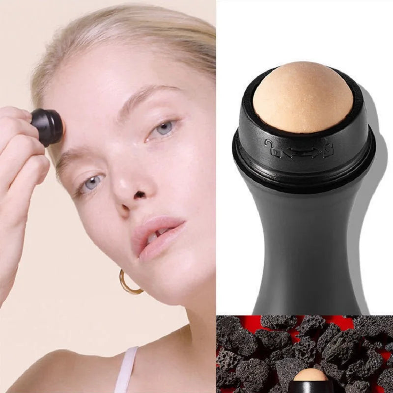 Volcanic Stone Face Oil Absorbing Roller | Pore Cleansing Tool
