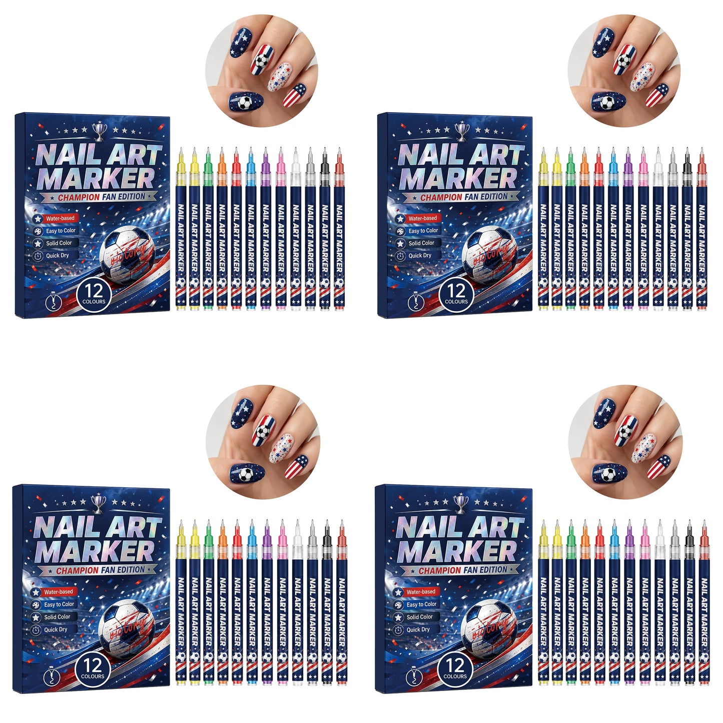 12-Piece Waterproof Nail Art Pens – Fine Tip DIY Design Markers Nail Art Pens Oasis Select 4NailArtPen