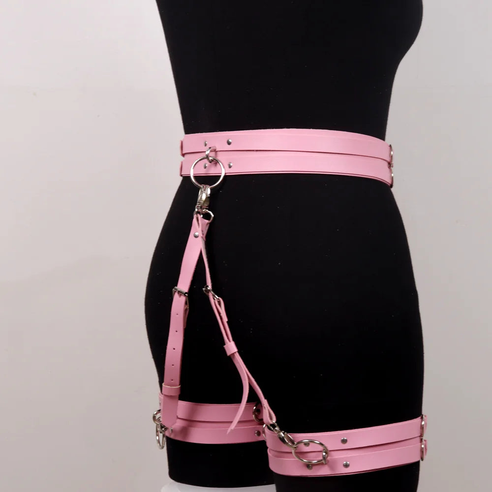 Sexy Garter Leather Harness Women Gothic Lingerie BDSM Bondage Belt