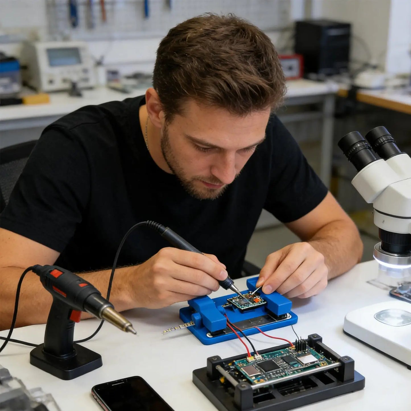 LED Soldering Station – Non-Slip Circuit Welding Wire Fixture