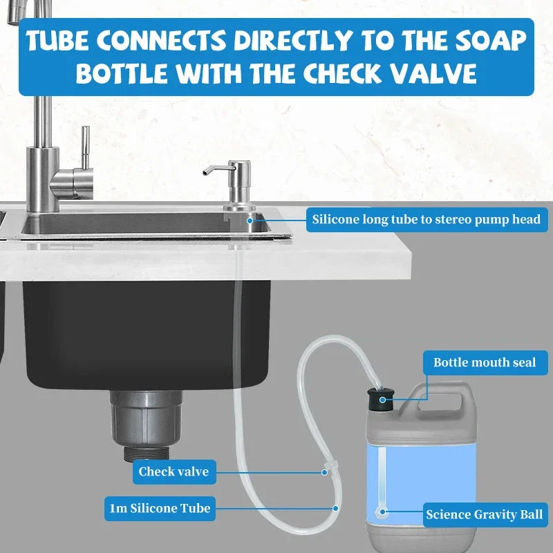 Stainless Steel Sink Soap Dispenser Pump | Kitchen & Bathroom