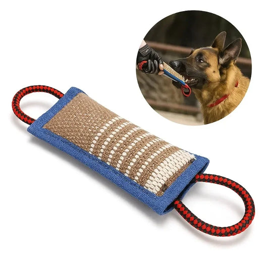 Dog Bite Jute Tug Toy with 2 Handles | Training & Play Dog Tug Toy Peaceful Pleasures Health and Wellness