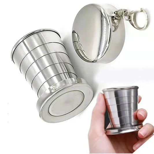 Stainless Steel Collapsible Travel Cup | Portable Folding Cup Collapsible Travel Cup Peaceful Pleasures Health and Wellness