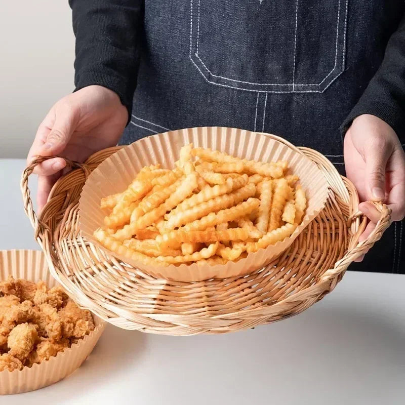 Air Fryer Parchment Paper Liners | Non-Stick, Oil-Proof 50/100 Pcs
