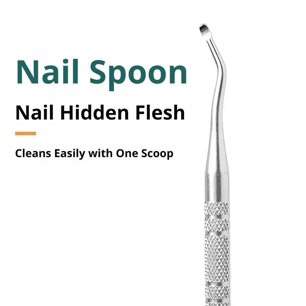 1/3pcs Stainless Steel Armor Remover Paronychia Cuticle Pedicure Double Head Nail Groove Scoop Tick Ingrown Toenail Pick Tool Peaceful Pleasures Health and Wellness