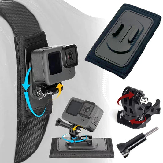 360° Backpack Shoulder Strap Mount for GoPro & Action Cameras Action Camera Mount Oasis Select